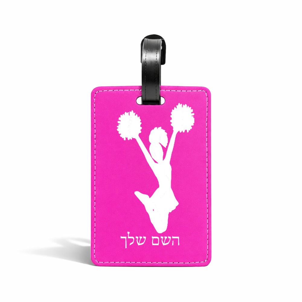 תווית לסימון מזוודה \ תיק בעיצוב אישי עם השם שלך בעיצוב מעודדת גודל 10.3 × 7 ס"מ
