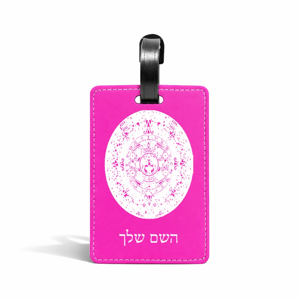 תווית לסימון מזוודה \ תיק בעיצוב אישי עם השם שלך בעיצוב לוח שנה אצטקי של המאיה גודל 10.3 × 7 ס"מ