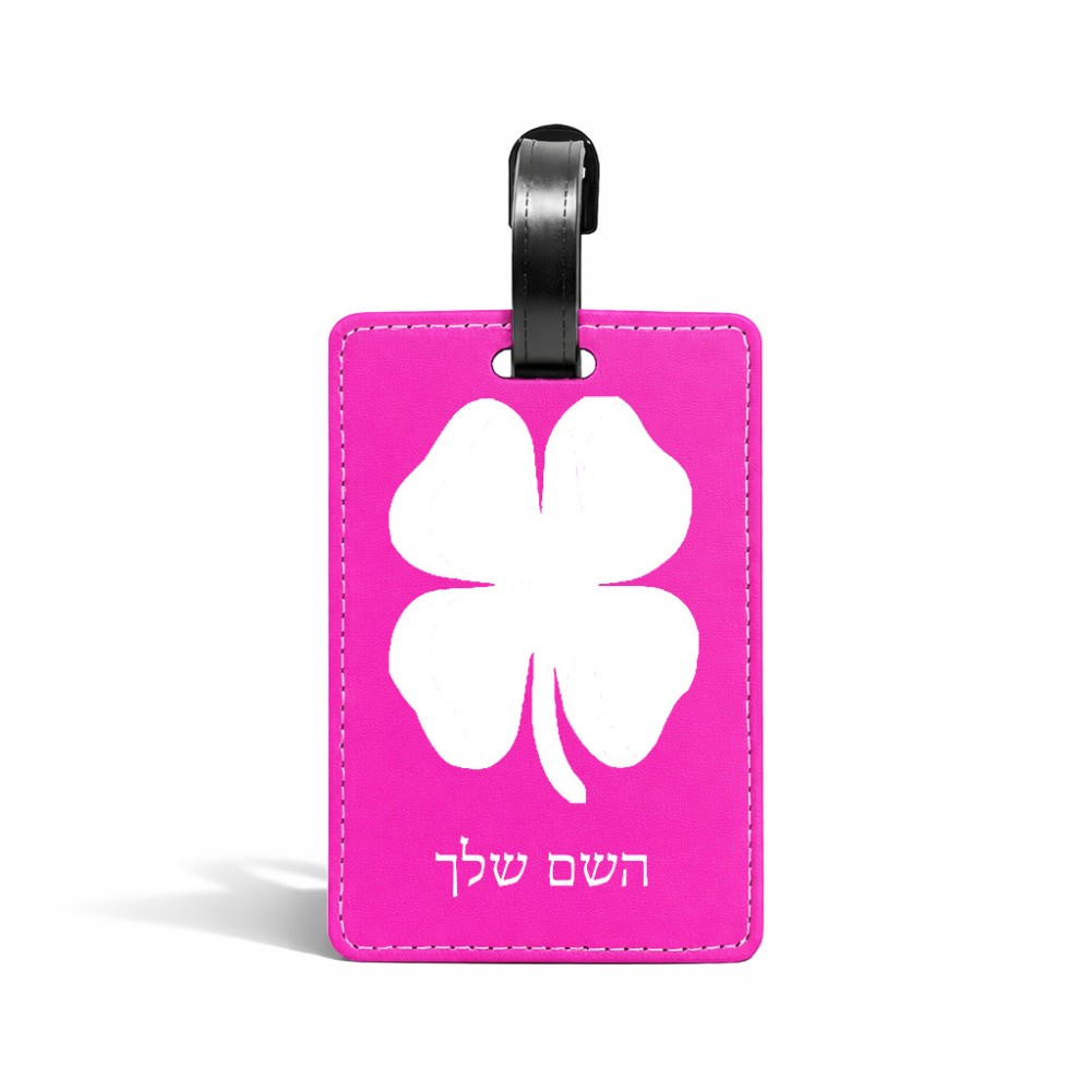 תווית לסימון מזוודה \ תיק בעיצוב אישי עם השם שלך בעיצוב קלבר גודל 10.3 × 7 ס"מ