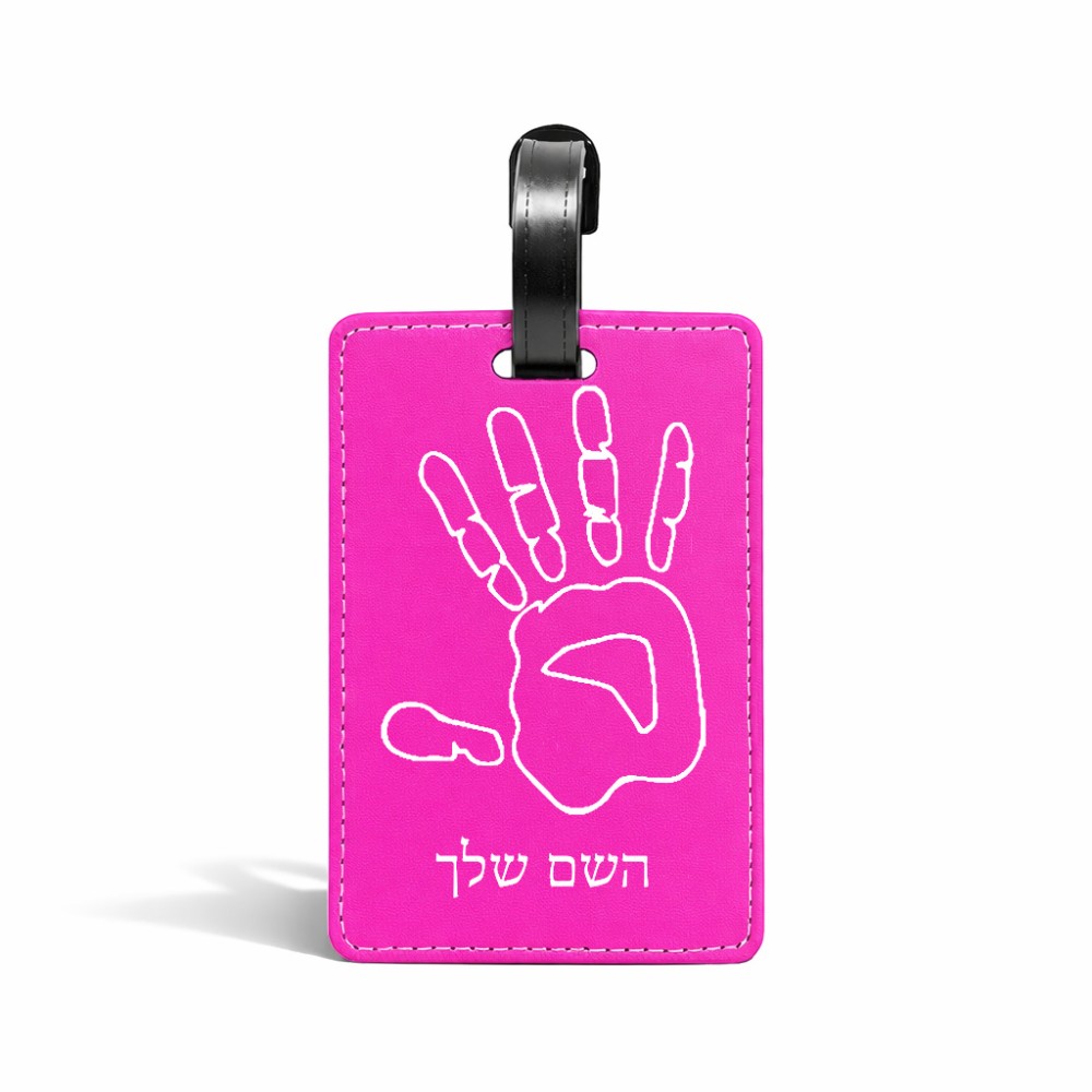 תווית לסימון מזוודה \ תיק בעיצוב אישי עם השם שלך בעיצוב יד גודל 10.3 × 7 ס"מ