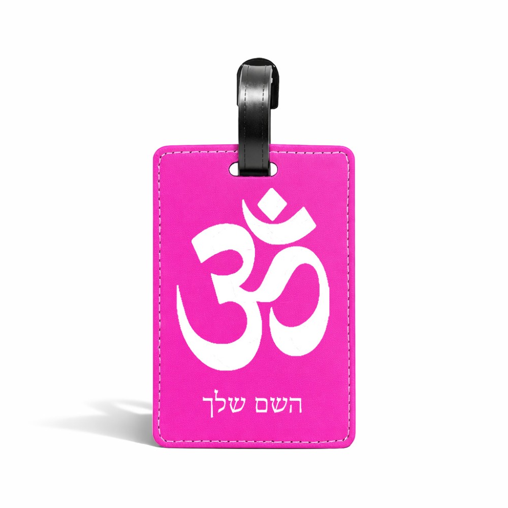 תווית לסימון מזוודה \ תיק בעיצוב אישי עם השם שלך בעיצוב סמל אום גודל 10.3 × 7 ס"מ