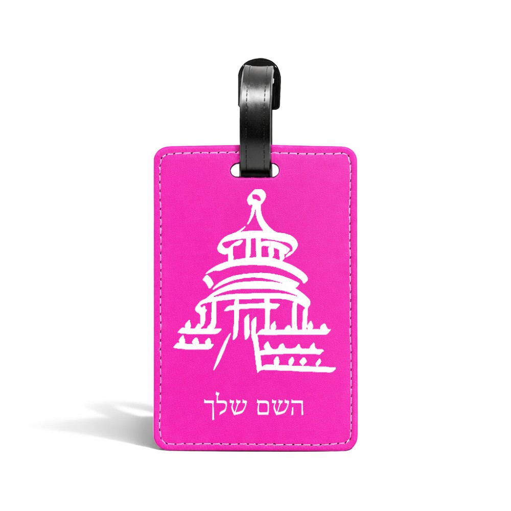 תווית לסימון מזוודה \ תיק בעיצוב אישי עם השם שלך בעיצוב פגודה - יפן גודל 10.3 × 7 ס"מ