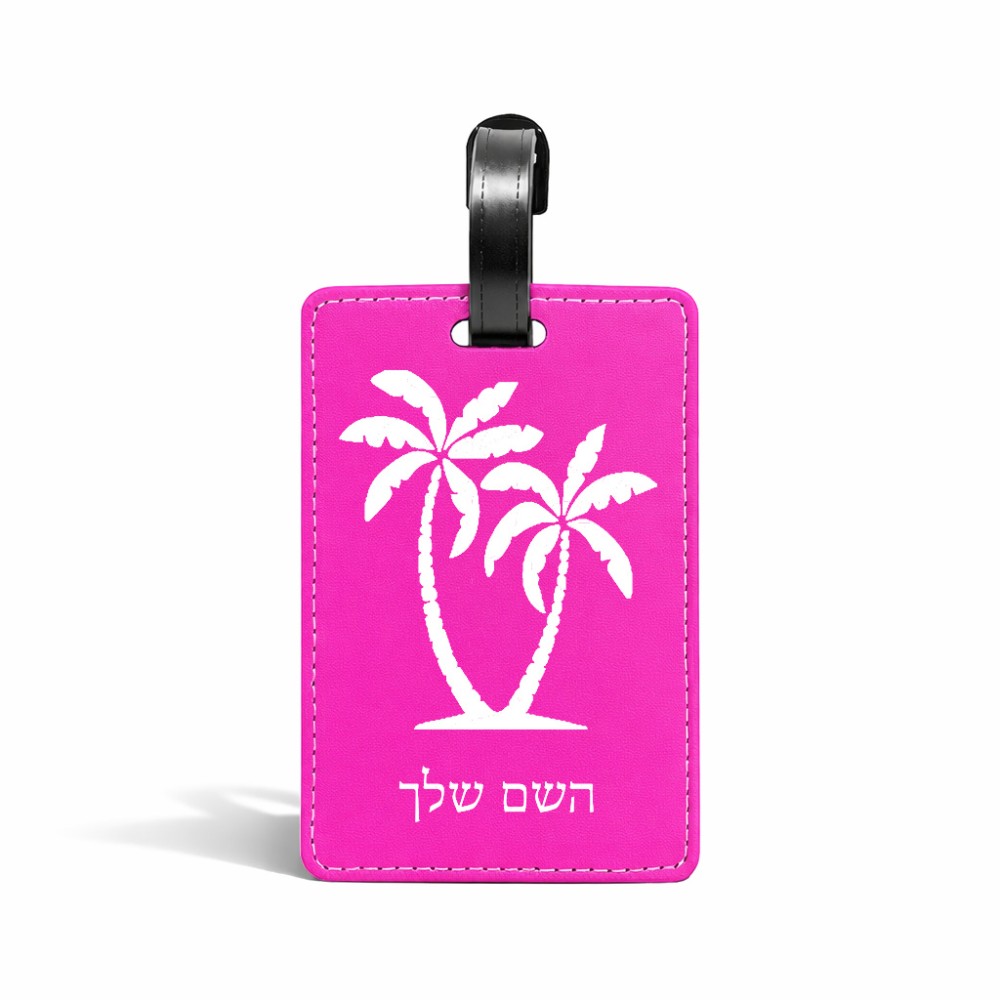 תווית לסימון מזוודה \ תיק בעיצוב אישי עם השם שלך בעיצוב כפות ידיים גודל 10.3 × 7 ס"מ