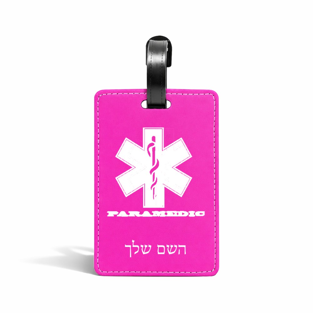 תווית לסימון מזוודה \ תיק בעיצוב אישי עם השם שלך בעיצוב חובש גודל 10.3 × 7 ס"מ