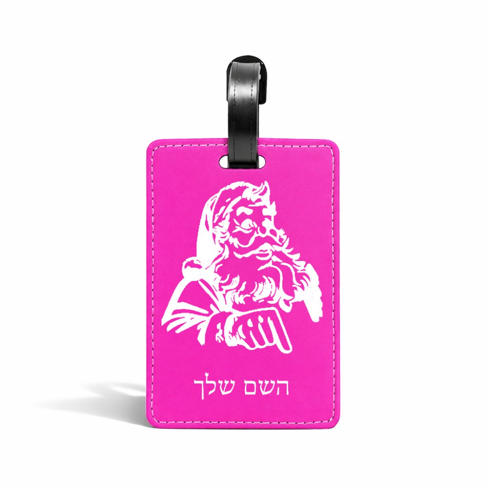 תווית לסימון מזוודה \ תיק בעיצוב אישי עם השם שלך בעיצוב סנטה קלאוס גודל 10.3 × 7 ס"מ