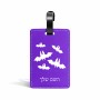 תווית לסימון מזוודה \ תיק בעיצוב אישי עם השם שלך בעיצוב עטלפים גודל 10.3 × 7 ס"מ