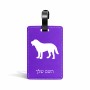 תווית לסימון מזוודה \ תיק בעיצוב אישי עם השם שלך בעיצוב כלב גודל 10.3 × 7 ס"מ