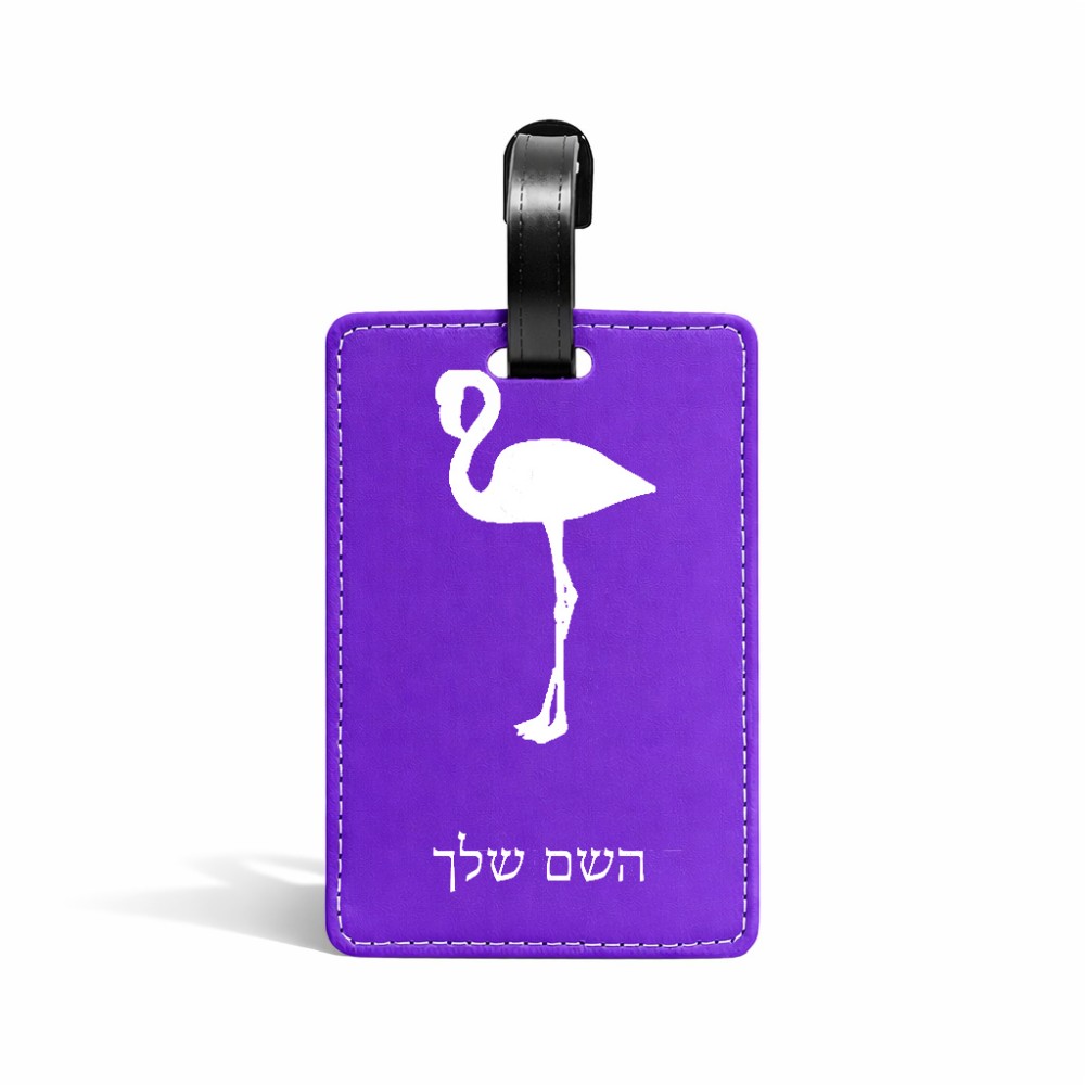 תווית לסימון מזוודה \ תיק בעיצוב אישי עם השם שלך בעיצוב אנפה גודל 10.3 × 7 ס"מ