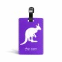 תווית לסימון מזוודה \ תיק בעיצוב אישי עם השם שלך בעיצוב קנגורו גודל 10.3 × 7 ס"מ