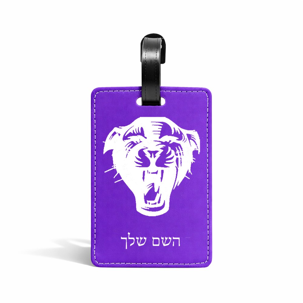 תווית לסימון מזוודה \ תיק בעיצוב אישי עם השם שלך בעיצוב פני פנטרה גודל 10.3 × 7 ס"מ