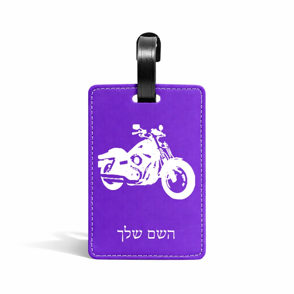 תווית לסימון מזוודה \ תיק בעיצוב אישי עם השם שלך בעיצוב הארלי-דיווידסון גודל 10.3 × 7 ס"מ