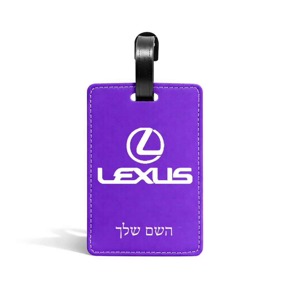 תווית לסימון מזוודה \ תיק בעיצוב אישי עם השם שלך בעיצוב לקסוס גודל 10.3 × 7 ס"מ