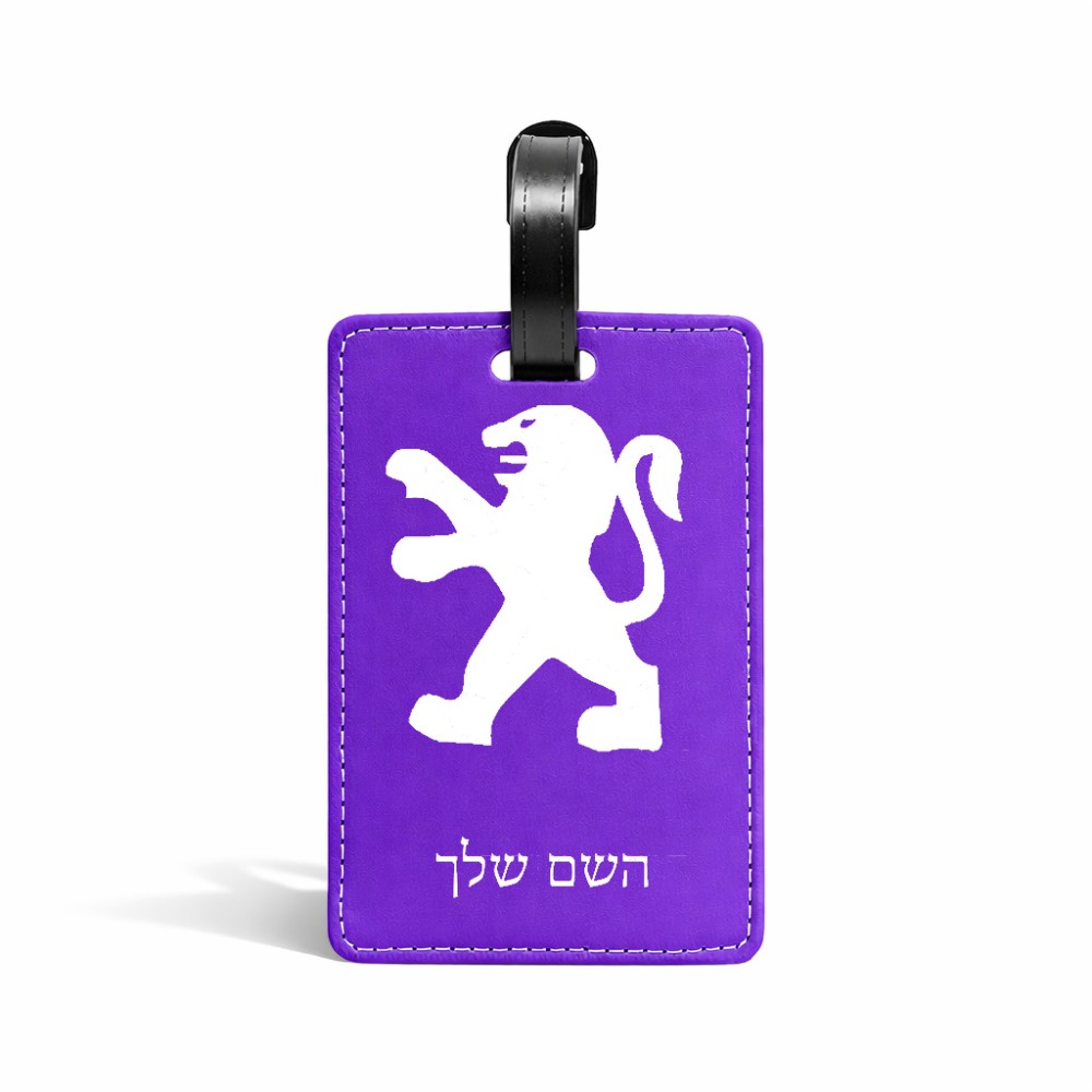 תווית לסימון מזוודה \ תיק בעיצוב אישי עם השם שלך בעיצוב פיג'ו גודל 10.3 × 7 ס"מ
