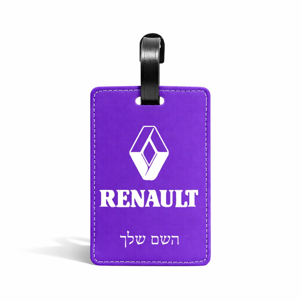תווית לסימון מזוודה \ תיק בעיצוב אישי עם השם שלך בעיצוב רנו גודל 10.3 × 7 ס"מ