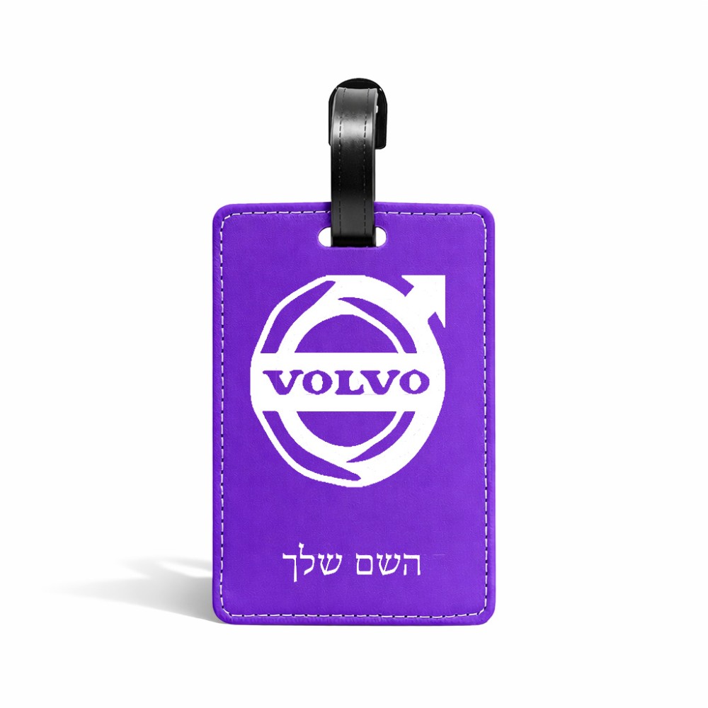 תווית לסימון מזוודה \ תיק בעיצוב אישי עם השם שלך בעיצוב וולוו גודל 10.3 × 7 ס"מ