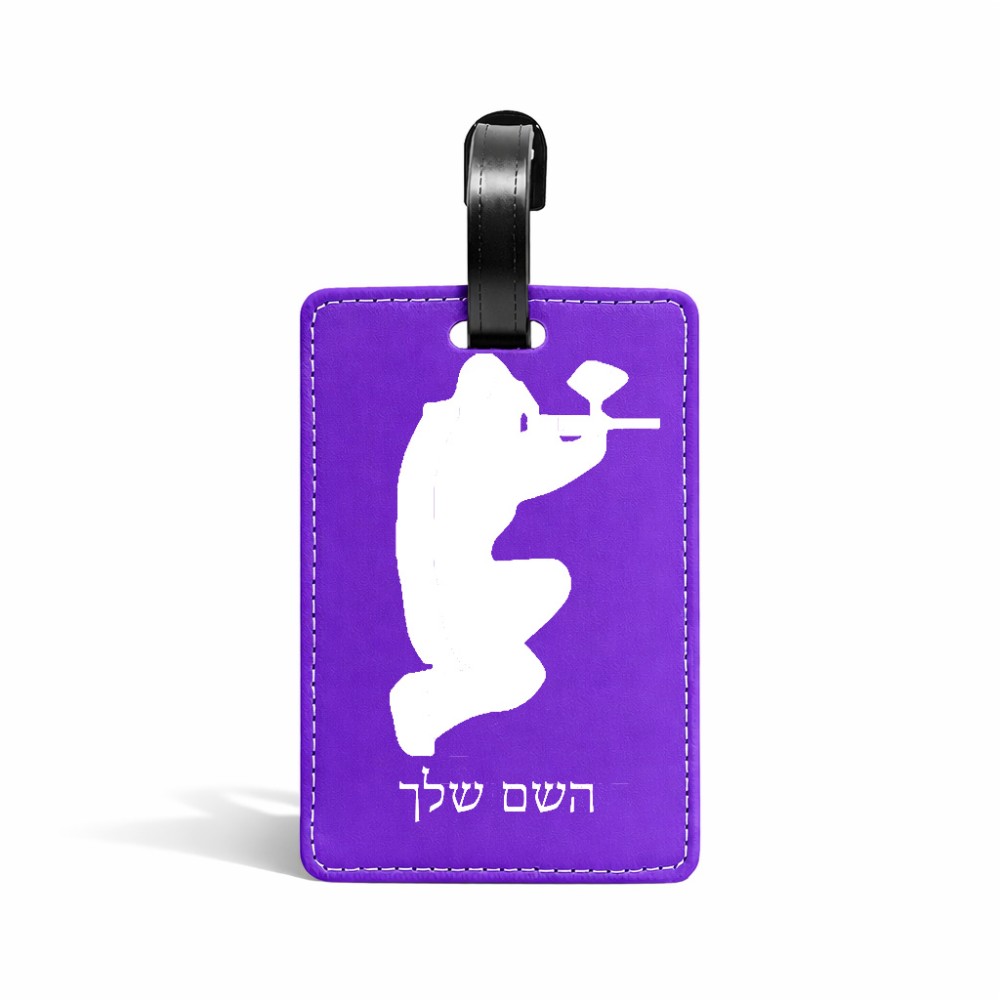 תווית לסימון מזוודה \ תיק בעיצוב אישי עם השם שלך בעיצוב שחקן כאב כדור גודל 10.3 × 7 ס"מ