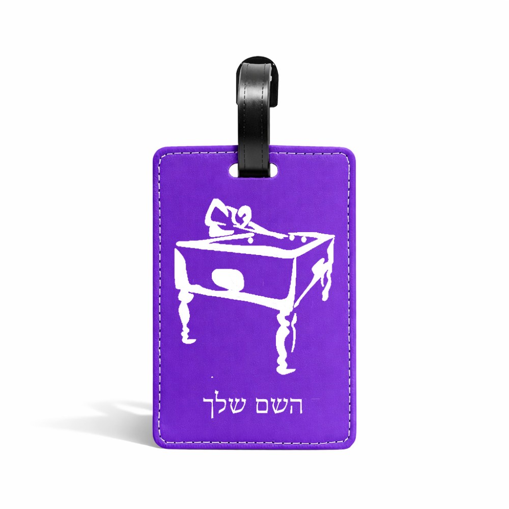 תווית לסימון מזוודה \ תיק בעיצוב אישי עם השם שלך בעיצוב שחקן ביליארד גודל 10.3 × 7 ס"מ