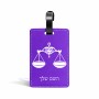 תווית לסימון מזוודה \ תיק בעיצוב אישי עם השם שלך בעיצוב מזלות - מאזניים גודל 10.3 × 7 ס"מ