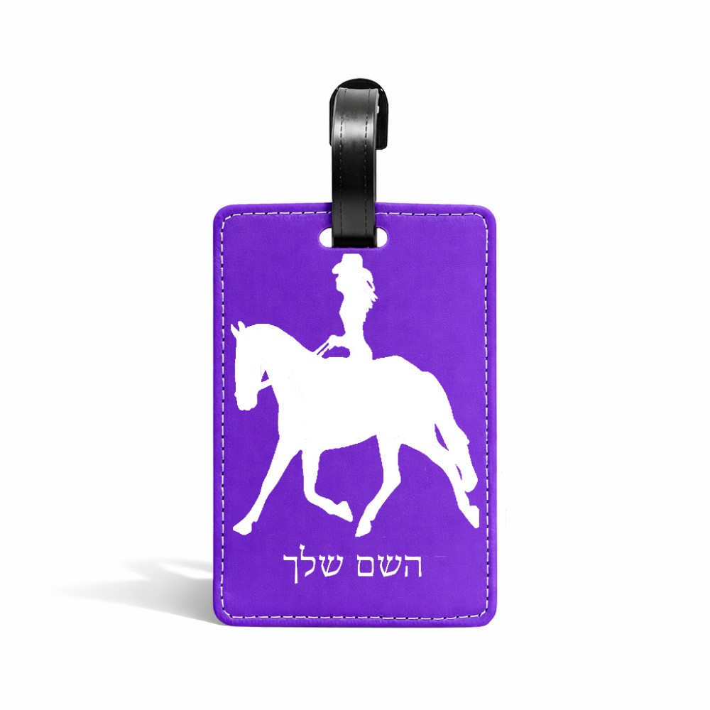 תווית לסימון מזוודה \ תיק בעיצוב אישי עם השם שלך בעיצוב קאוגירל - אישה גודל 10.3 × 7 ס"מ