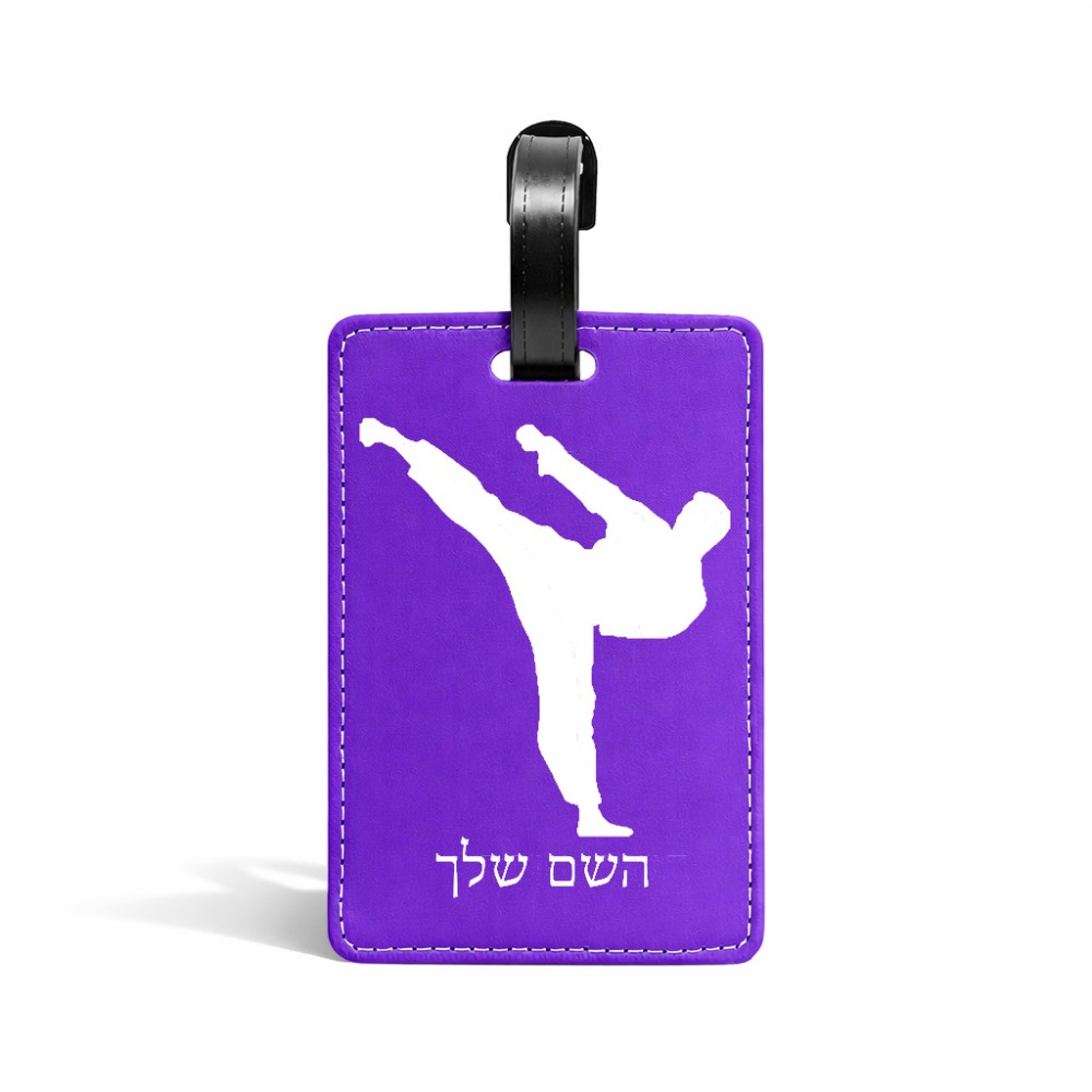 תווית לסימון מזוודה \ תיק בעיצוב אישי עם השם שלך בעיצוב קרטה גודל 10.3 × 7 ס"מ