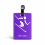 תווית לסימון מזוודה \ תיק בעיצוב אישי עם השם שלך בעיצוב סקי אולימפי גודל 10.3 × 7 ס"מ