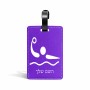 תווית לסימון מזוודה \ תיק בעיצוב אישי עם השם שלך בעיצוב כדור מים אולימפי גודל 10.3 × 7 ס"מ