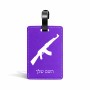 תווית לסימון מזוודה \ תיק בעיצוב אישי עם השם שלך בעיצוב אק 47 גודל 10.3 × 7 ס"מ