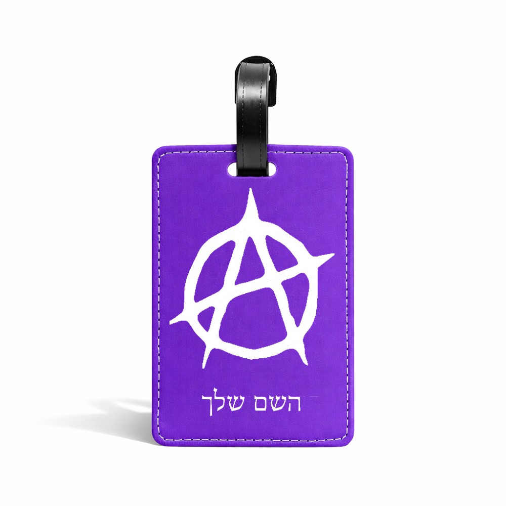 תווית לסימון מזוודה \ תיק בעיצוב אישי עם השם שלך בעיצוב אנרכיה גודל 10.3 × 7 ס"מ