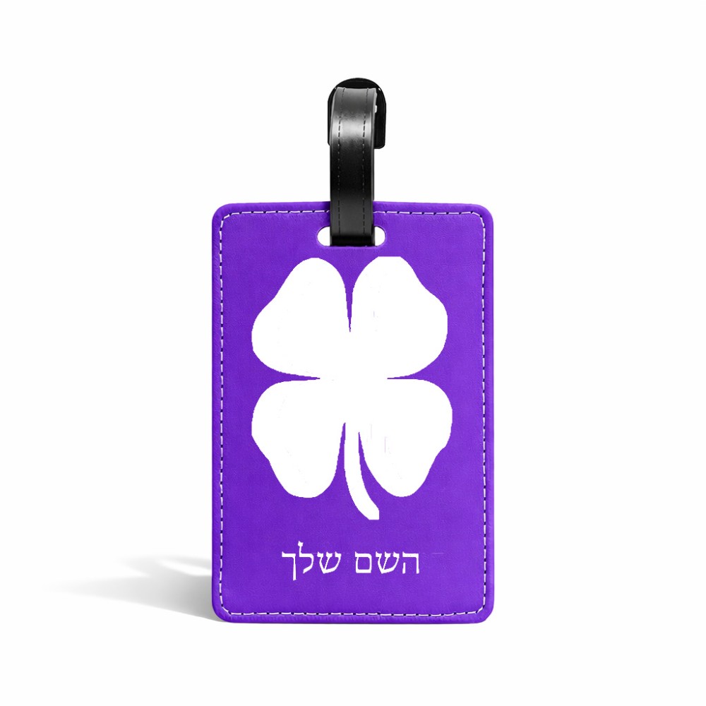 תווית לסימון מזוודה \ תיק בעיצוב אישי עם השם שלך בעיצוב קלבר גודל 10.3 × 7 ס"מ