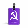 תווית לסימון מזוודה \ תיק בעיצוב אישי עם השם שלך בעיצוב פטיש ומגל גודל 10.3 × 7 ס"מ