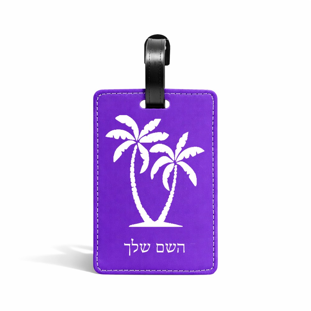תווית לסימון מזוודה \ תיק בעיצוב אישי עם השם שלך בעיצוב כפות ידיים גודל 10.3 × 7 ס"מ