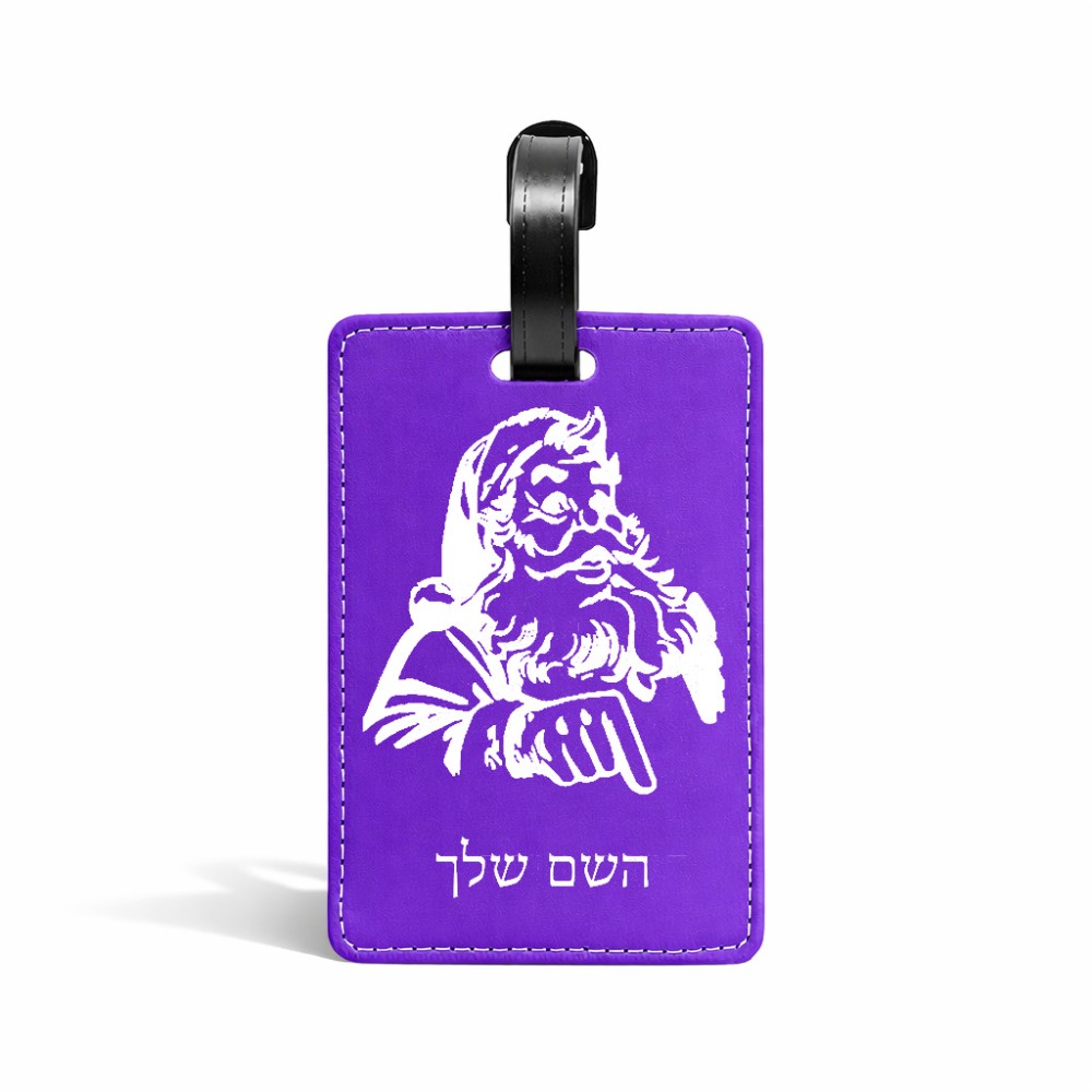 תווית לסימון מזוודה \ תיק בעיצוב אישי עם השם שלך בעיצוב סנטה קלאוס גודל 10.3 × 7 ס"מ