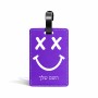 תווית לסימון מזוודה \ תיק בעיצוב אישי עם השם שלך בעיצוב סמיילי גודל 10.3 × 7 ס"מ