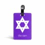 תווית לסימון מזוודה \ תיק בעיצוב אישי עם השם שלך בעיצוב מגן דוד - מגן דוד - ישראל גודל 10.3 × 7 ס"מ
