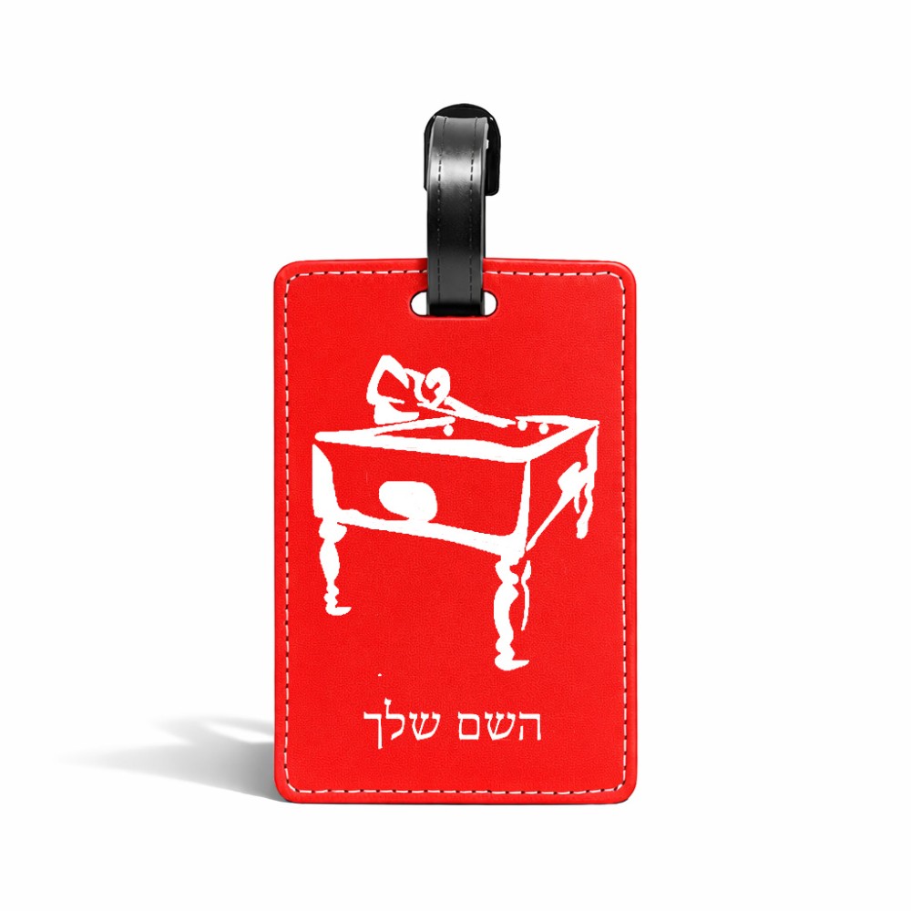 תווית לסימון מזוודה \ תיק בעיצוב אישי עם השם שלך בעיצוב שחקן ביליארד גודל 10.3 × 7 ס"מ