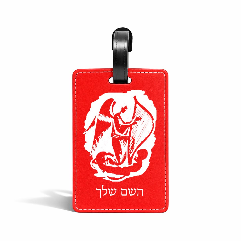 תווית לסימון מזוודה \ תיק בעיצוב אישי עם השם שלך בעיצוב אנג'ל מוזיקלי גודל 10.3 × 7 ס"מ