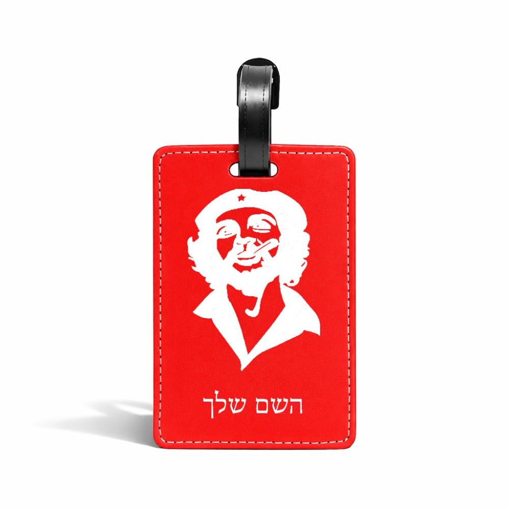 תווית לסימון מזוודה \ תיק בעיצוב אישי עם השם שלך בעיצוב צ'ה גווארה גודל 10.3 × 7 ס"מ