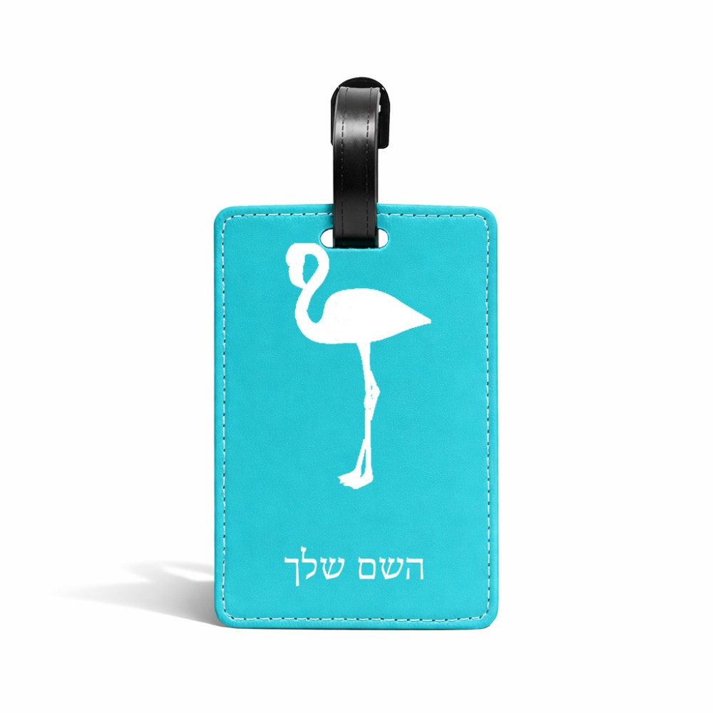 תווית לסימון מזוודה \ תיק בעיצוב אישי עם השם שלך בעיצוב אנפה גודל 10.3 × 7 ס"מ