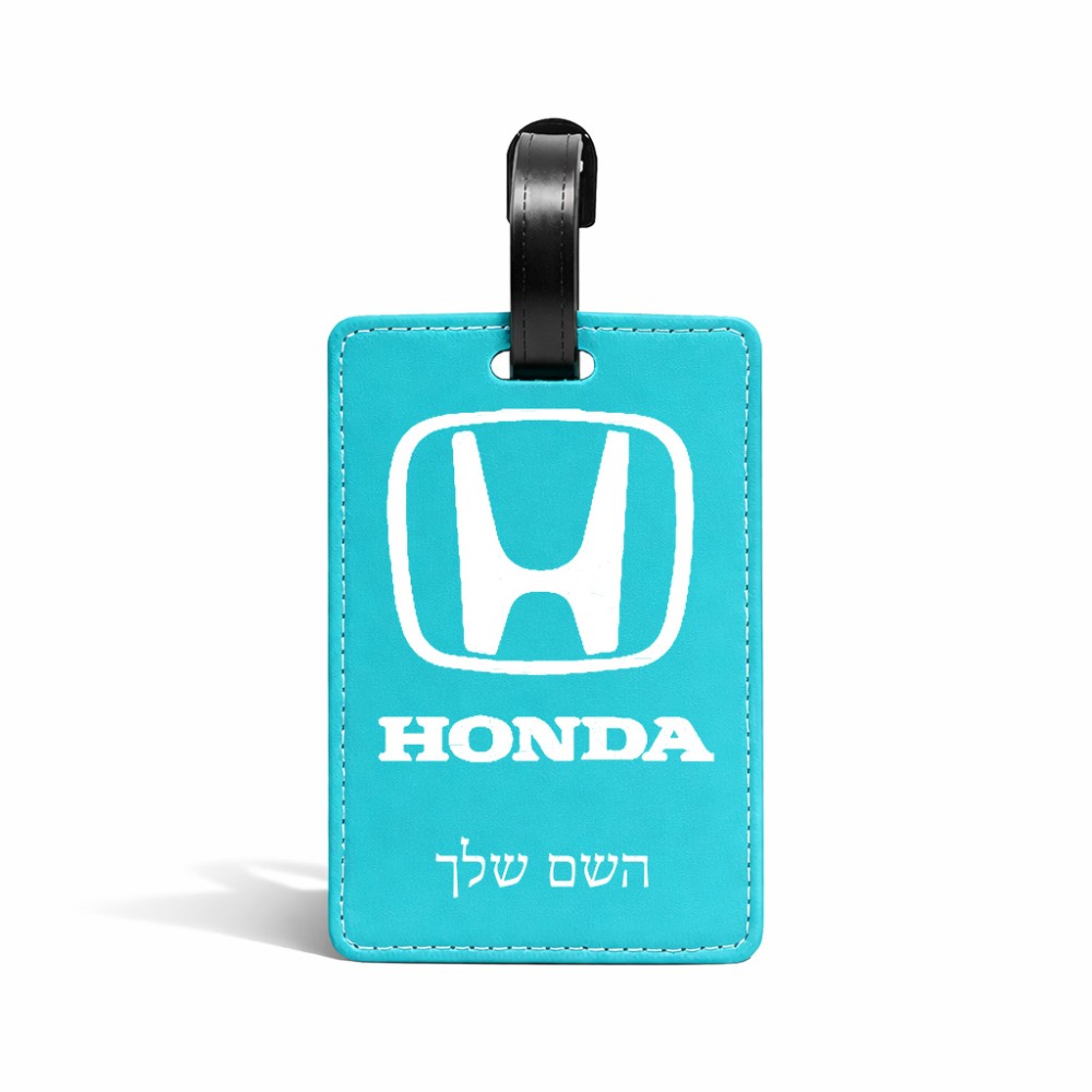 תווית לסימון מזוודה \ תיק בעיצוב אישי עם השם שלך בעיצוב הונדה 2 גודל 10.3 × 7 ס"מ