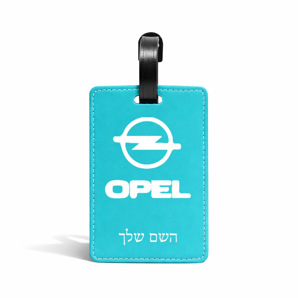 תווית לסימון מזוודה \ תיק בעיצוב אישי עם השם שלך בעיצוב אופל גודל 10.3 × 7 ס"מ