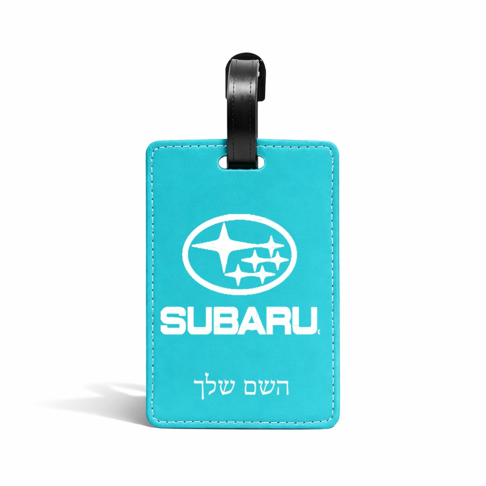תווית לסימון מזוודה \ תיק בעיצוב אישי עם השם שלך בעיצוב סובארו גודל 10.3 × 7 ס"מ