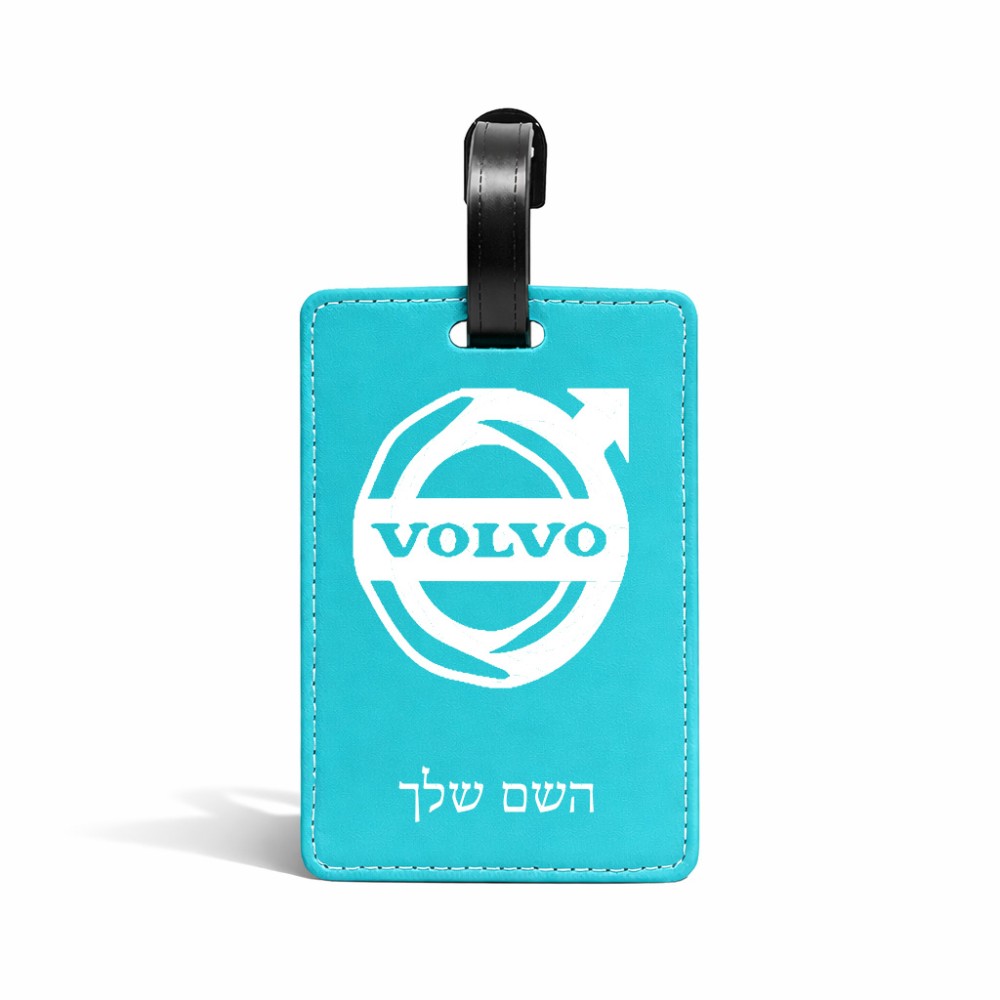 תווית לסימון מזוודה \ תיק בעיצוב אישי עם השם שלך בעיצוב וולוו גודל 10.3 × 7 ס"מ