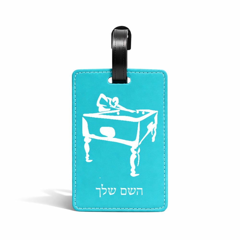 תווית לסימון מזוודה \ תיק בעיצוב אישי עם השם שלך בעיצוב שחקן ביליארד גודל 10.3 × 7 ס"מ