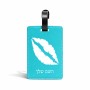 תווית לסימון מזוודה \ תיק בעיצוב אישי עם השם שלך בעיצוב שפתיים - נשיקה גודל 10.3 × 7 ס"מ