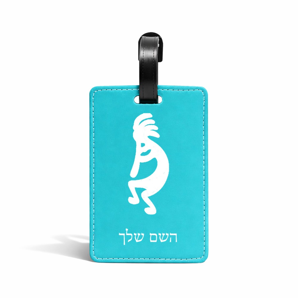 תווית לסימון מזוודה \ תיק בעיצוב אישי עם השם שלך בעיצוב קוקופלי גודל 10.3 × 7 ס"מ