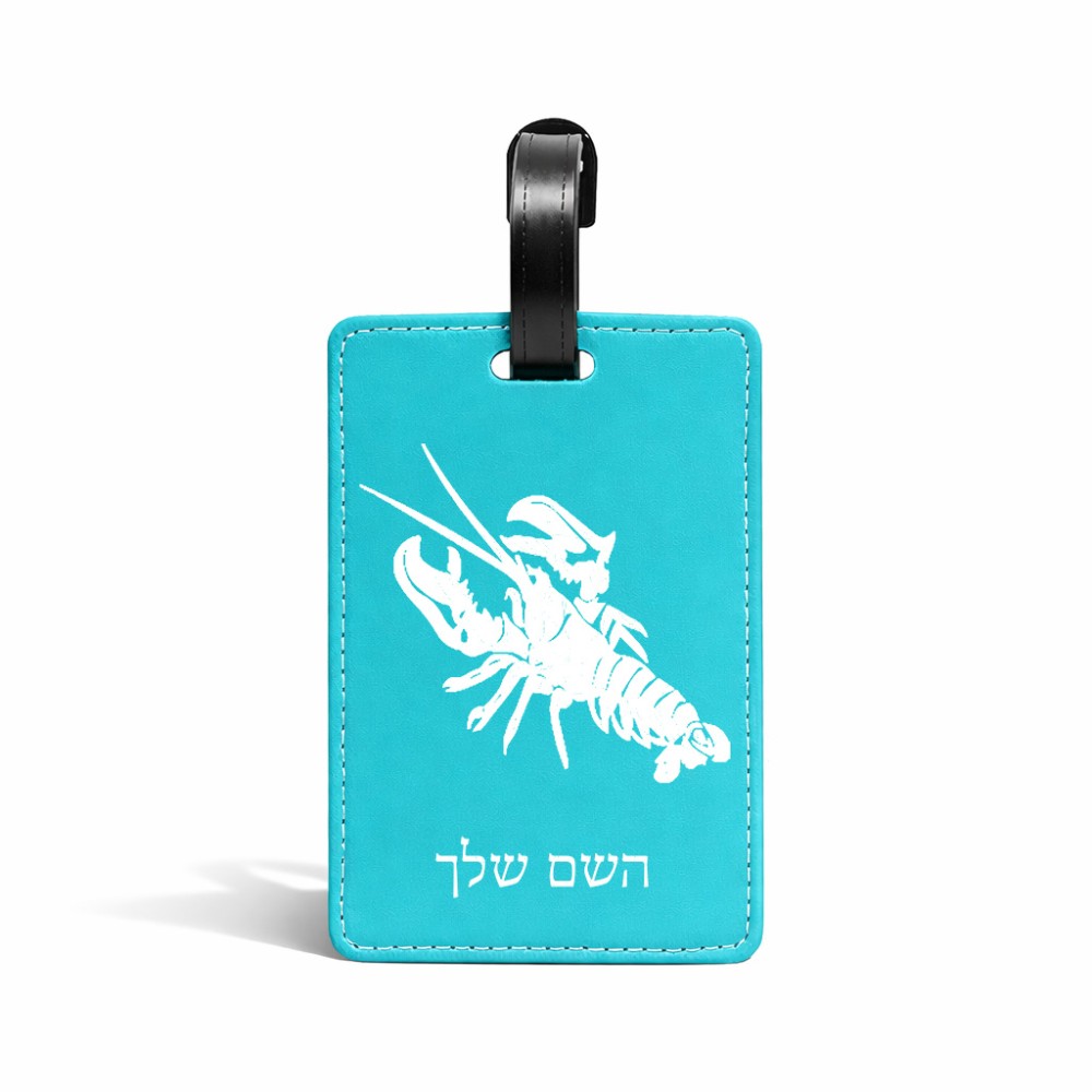 תווית לסימון מזוודה \ תיק בעיצוב אישי עם השם שלך בעיצוב מזלות - סרטן גודל 10.3 × 7 ס"מ
