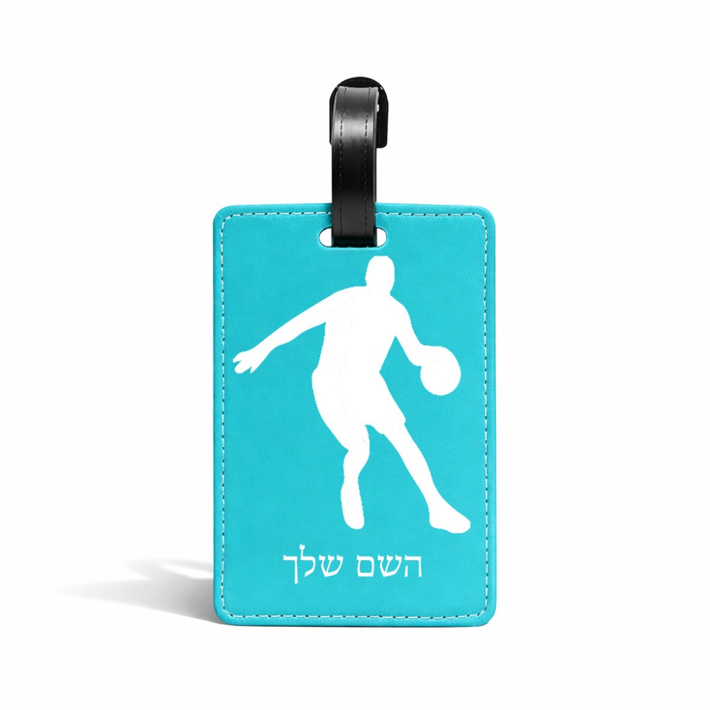 תווית לסימון מזוודה \ תיק בעיצוב אישי עם השם שלך בעיצוב שחקן כדורסל גודל 10.3 × 7 ס"מ