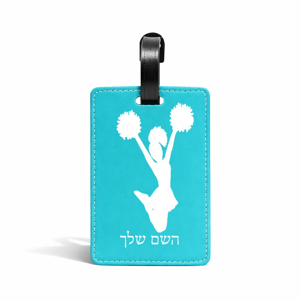 תווית לסימון מזוודה \ תיק בעיצוב אישי עם השם שלך בעיצוב מעודדת גודל 10.3 × 7 ס"מ
