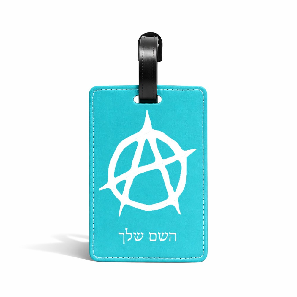 תווית לסימון מזוודה \ תיק בעיצוב אישי עם השם שלך בעיצוב אנרכיה גודל 10.3 × 7 ס"מ