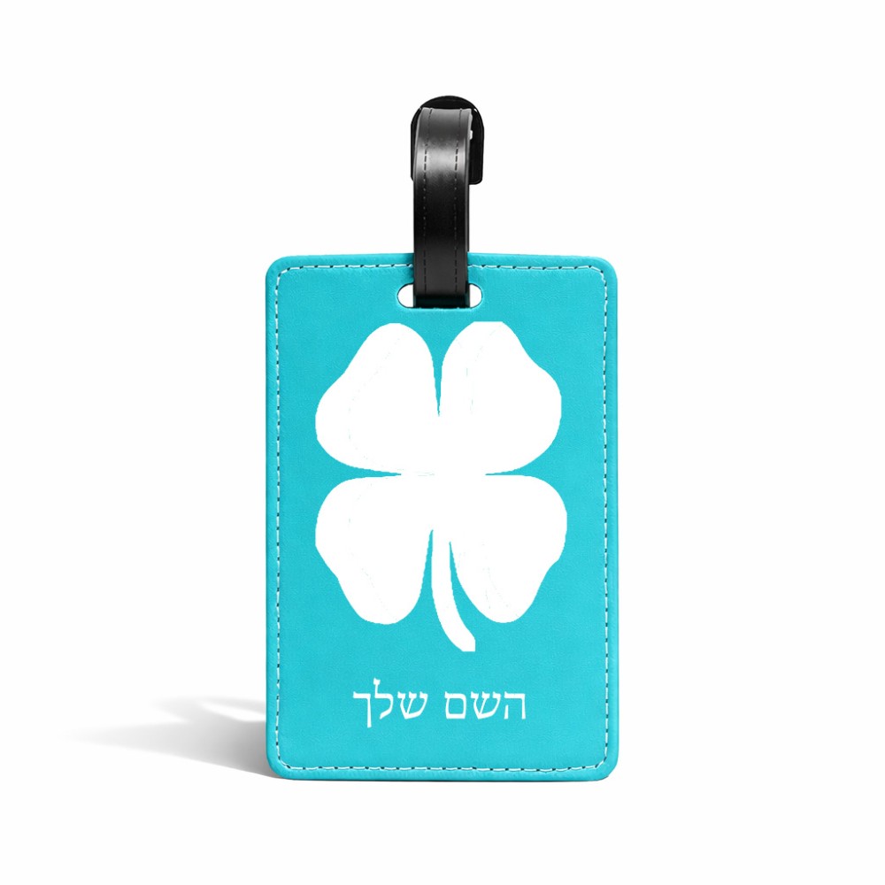 תווית לסימון מזוודה \ תיק בעיצוב אישי עם השם שלך בעיצוב קלבר גודל 10.3 × 7 ס"מ